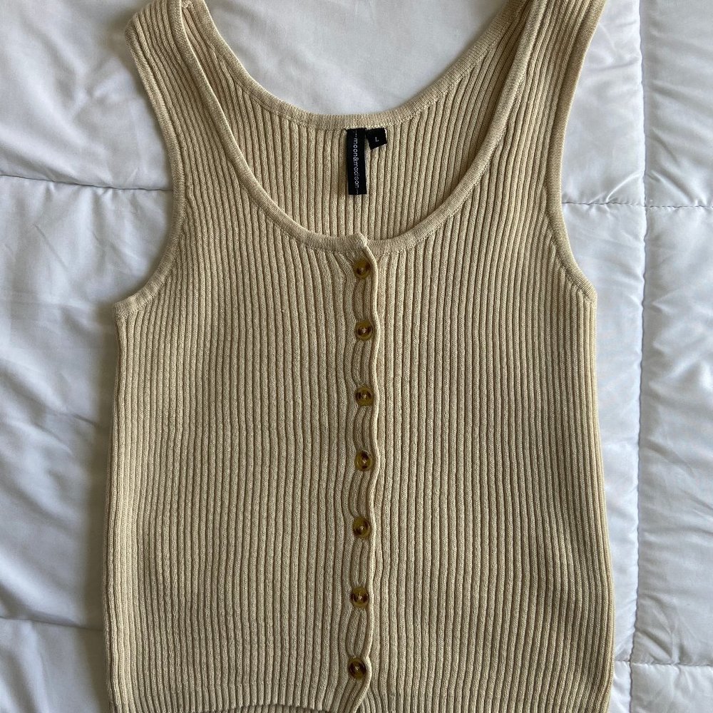 Beige Button Up Tank